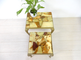 retro vintage bijzettafel steen / marmer hollywoodregency jaren 60