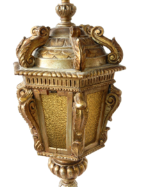 antiek hanglantaarn hout lamp hanglamp goud vintage