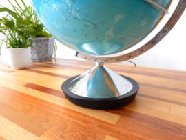 retro vintage wereldbol globe lamp tafellamp uit 1973