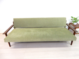 retro vintage bank jaren 60 design slaapbank teak 3 zits