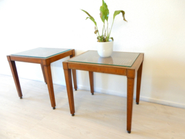 retro vintage bijzettafel jaren 60 / 70 plantentafel riet