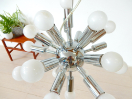 retro vintage space age hanglamp plafondlamp sputnik chroom