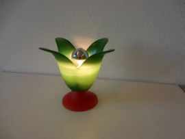 vintage Van De Heg tafellamp glas lamp jaren 80 tulp