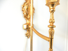 Vintage Wandlamp lamp jaren 70 / 80 glas goud