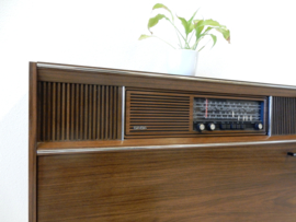 vintage kast jaren70 lp kast radio audio meubel dressoir