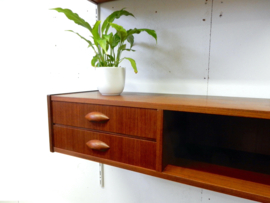 retro vintage kast wandmeubel boekenkast jaren 60 teakhout