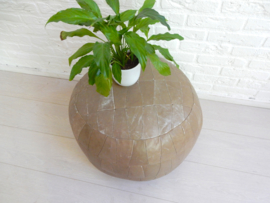 Vintage jaren 60 poef leer