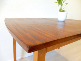 vintage eettafel tafel jaren 60 teakhout ovaal retro