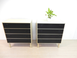 XL retro vintage ladekast kast dressoir jaren 60 wit zwart