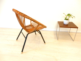 retro vintage rotan fauteuil stoel kast jaren 60 / 70 riet