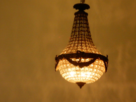 vintage kristal glas lamp hanglamp plafondlamp kroonluchter