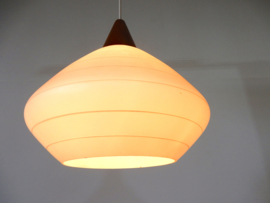 retro vintage lamp hanglamp jaren 50 / 60 glas hout