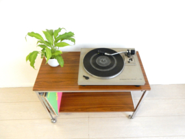 retro vintage bijzettafel kast jaren 70 tv meubel lp kast