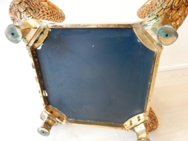 vintage bijzettafel salontafel Italiaans 80s messing goud zwaan