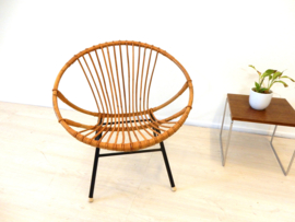 retro vintage rotan fauteuil stoel kast jaren 60 / 70 riet
