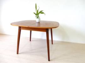 retro vintage tafel eettafel jaren 60 teakhout rond