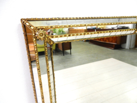 Vintage spiegel hollywood regency goud messing
