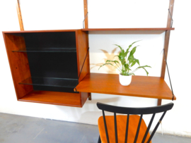 Vintage wandmeubel kast Poul Cadovius boekenkast