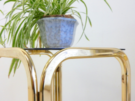 Vintage bijzettafel hollywood regency goud messing nachtkast