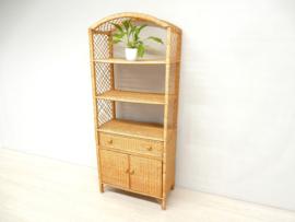 vintage rotan kast jaren 60 / 70 riet wandkast boekenkast