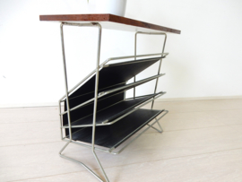 retro vintage lectuurbak bijzettafel jaren 70 plantentafel