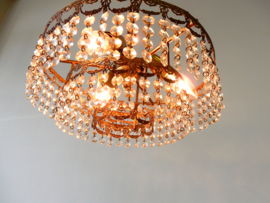 retro vintage antiek lamp hanglamp kroonluchter goud kleur