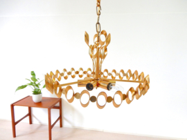 retro vintage hanglamp hollywoodregency jaren 60 goud kleur