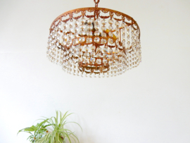 retro vintage antiek lamp hanglamp kroonluchter goud kleur