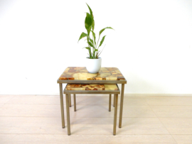 Vintage bijzettafel jaren 60 mimiset Marmer