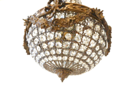 vintage kristal glas lamp hanglamp plafondlamp kroonluchter