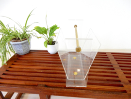 retro vintage lectuurbak jaren80 kunststof plexiglas messing