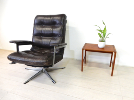 Vintage fauteuil stoel jaren 60 leer design chroom