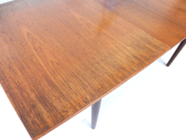 vintage eettafel tafel jaren60 teakhout uitschuiftafel ovaal