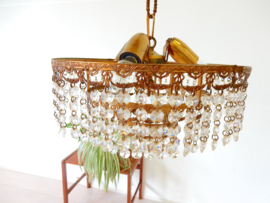 retro vintage antiek lamp hanglamp kroonluchter goud kleur