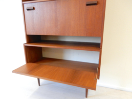 vintage secretaire kast bureau jaren 60 teakhout