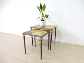 Vintage bijzettafel jaren 60 mimiset Marmer
