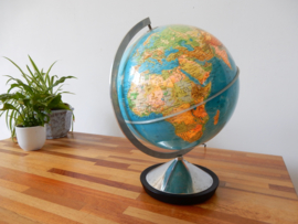 retro vintage wereldbol globe lamp tafellamp uit 1973