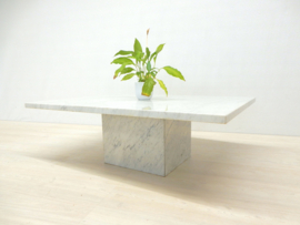 vintage italiaans carrara marmer salontafel wit design 1970