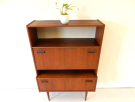 vintage secretaire kast bureau jaren 60 teakhout