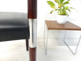 retro vintage stoel eetkamerstoel jaren 60 hout chroom