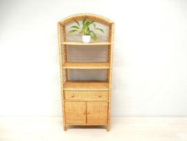 vintage rotan kast jaren 60 / 70 riet wandkast boekenkast