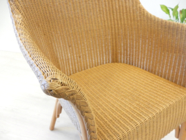 Lloyd loom stoel vintage riet rotan fauteuil eetkamerstoel