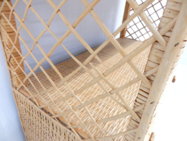 vintage rotan kast jaren 60 / 70 riet wandkast boekenkast