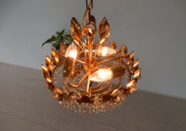 retro vintage hanglamp hollywoodregency jaren 60 goud kleur