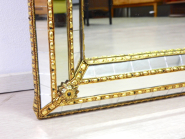 Vintage spiegel hollywood regency goud messing