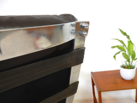Vintage fauteuil stoel jaren 60 leer design chroom