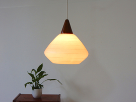 retro vintage lamp hanglamp jaren 50 / 60 glas hout