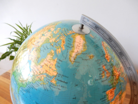 retro vintage wereldbol globe lamp tafellamp uit 1973