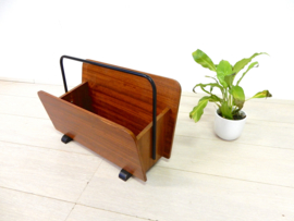 retro vintage lectuurbak jaren 60 teak