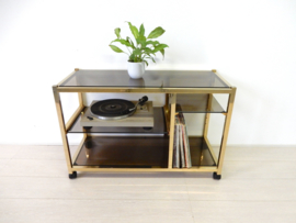 vintage kast dressoir audio meubel lp kast platenkast goud jaren 70 / 80